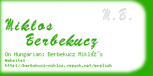 miklos berbekucz business card